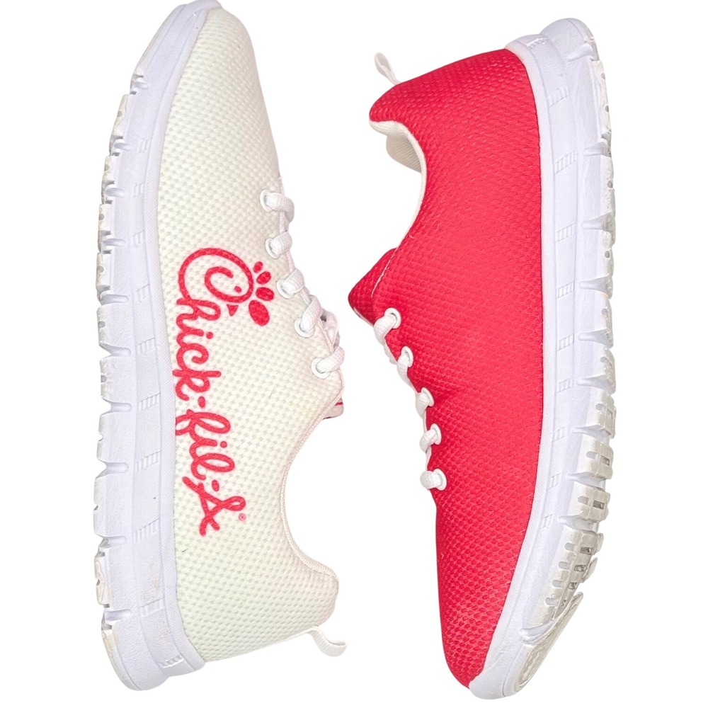 Chick fil A Red White Mesh Athletic Sneakers Shoes Men Size 8.5 US 42 EU - Picture 2 of 8